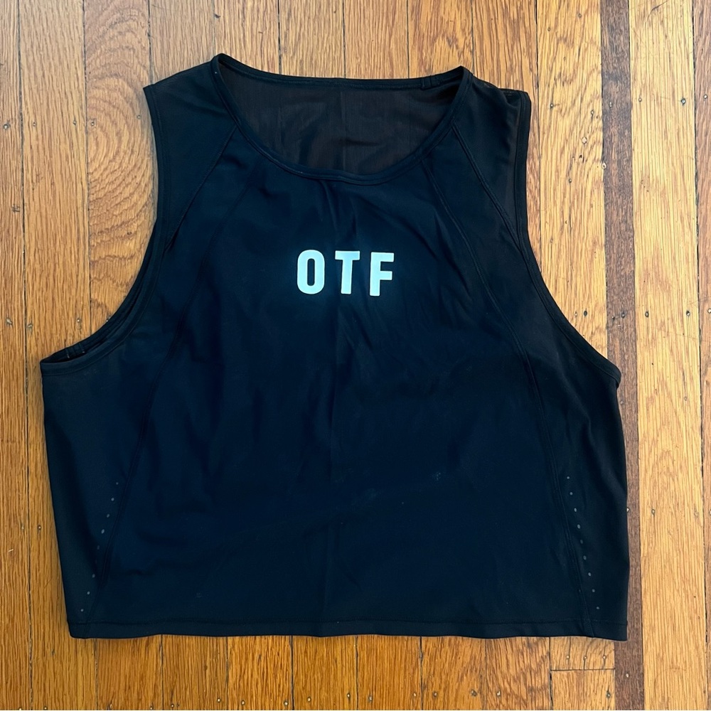 lululemon athletica Black Tank Top with White OTF Logo